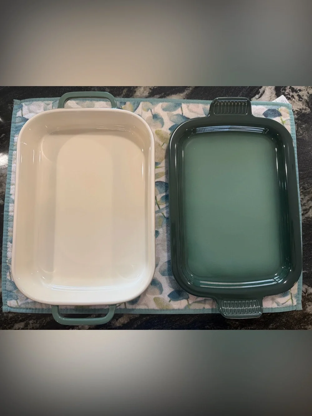 NEW Le Creuset Rectangular Baker Dish With Platter Lid 31cm Artichaut Green